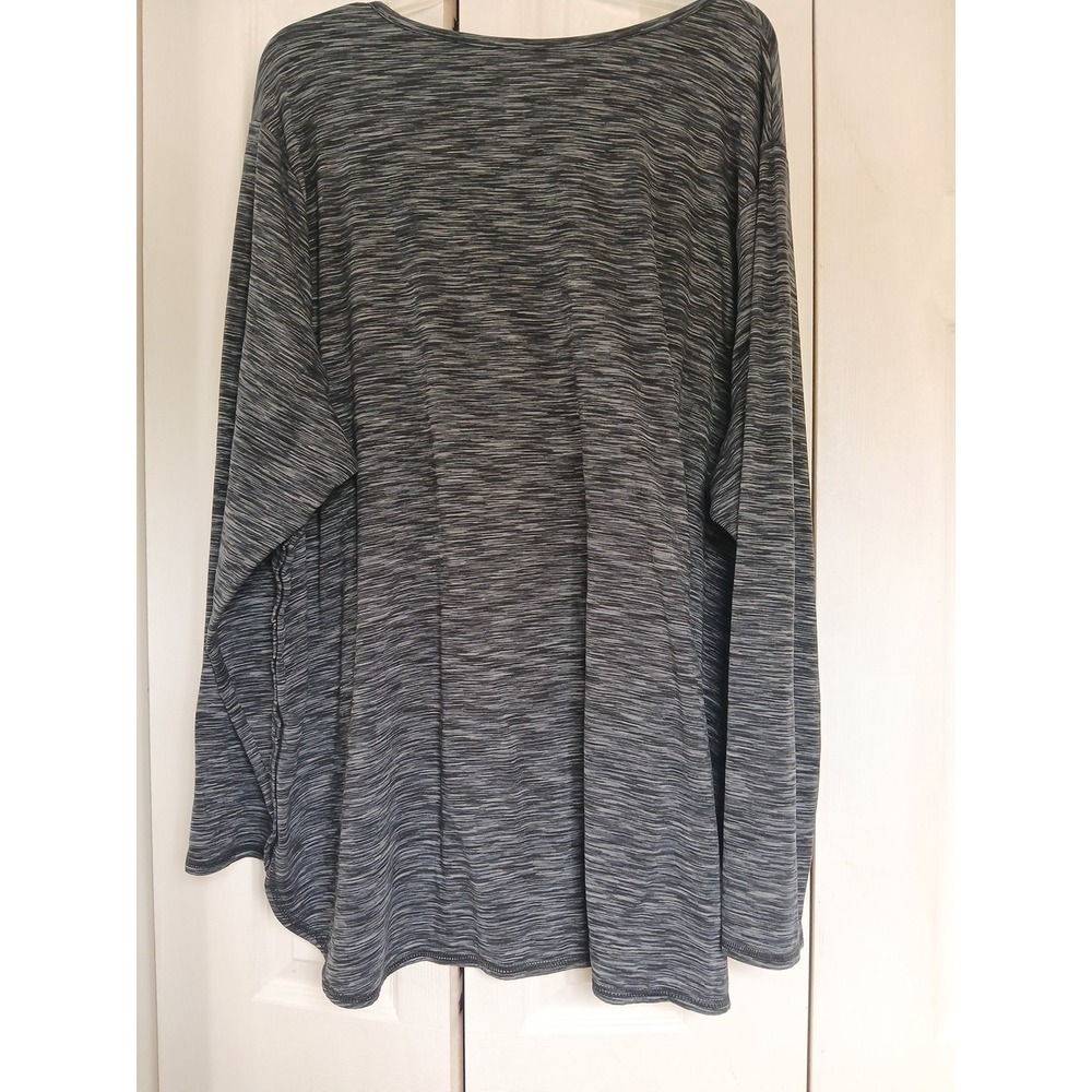 J.JILL Fit Performance Gray Space Dye Long Sleeve Soft Tee Yoga Pilates Gym 3X - Picture 3 of 5